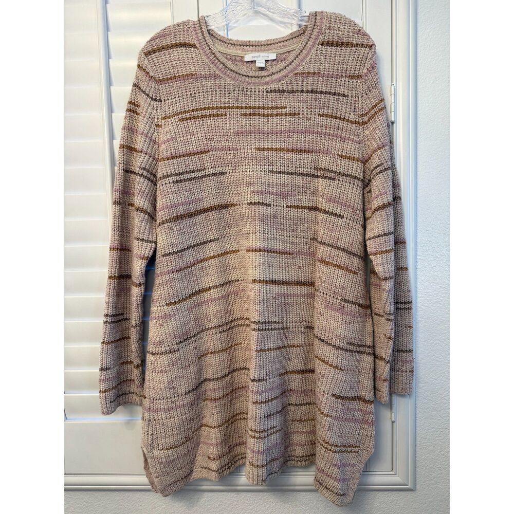 Pure Jill Elements Space Dye Knit Longline Tunic Sweater Plus Size 2X